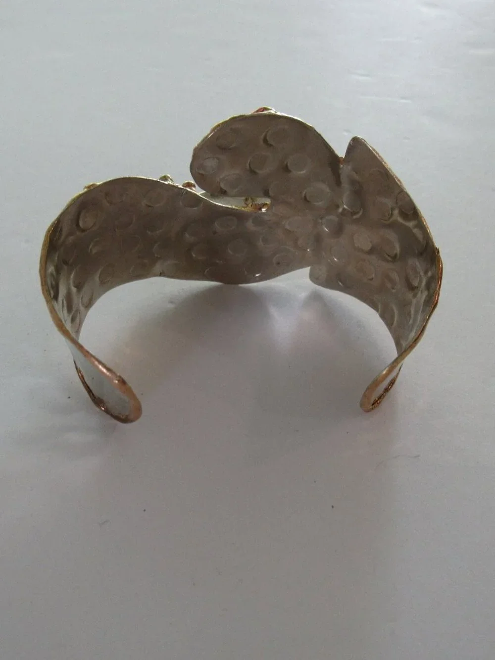 NEW Brutalist Mixed Metal Wrist Turquoise Cuff